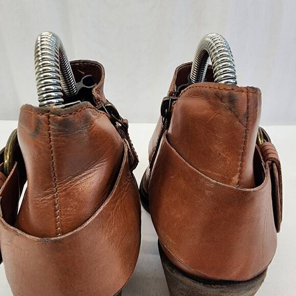 Steven By Steve Madden Women Sz 6.5 Brown Leather Buckle Ankle Fashion Boot Boot - Picture 4 of 11